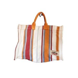 New Moismont Cabas Seven Stripe Beach/Travel Bag Terracotta
